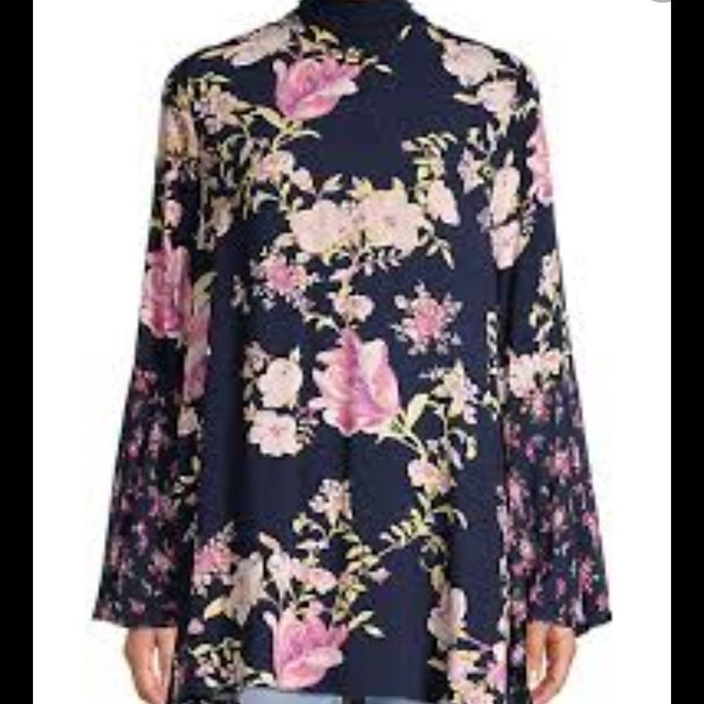 FREE PEOPLE Tate Flared Sleeves Floral Tunic Top - Picture 6 of 13